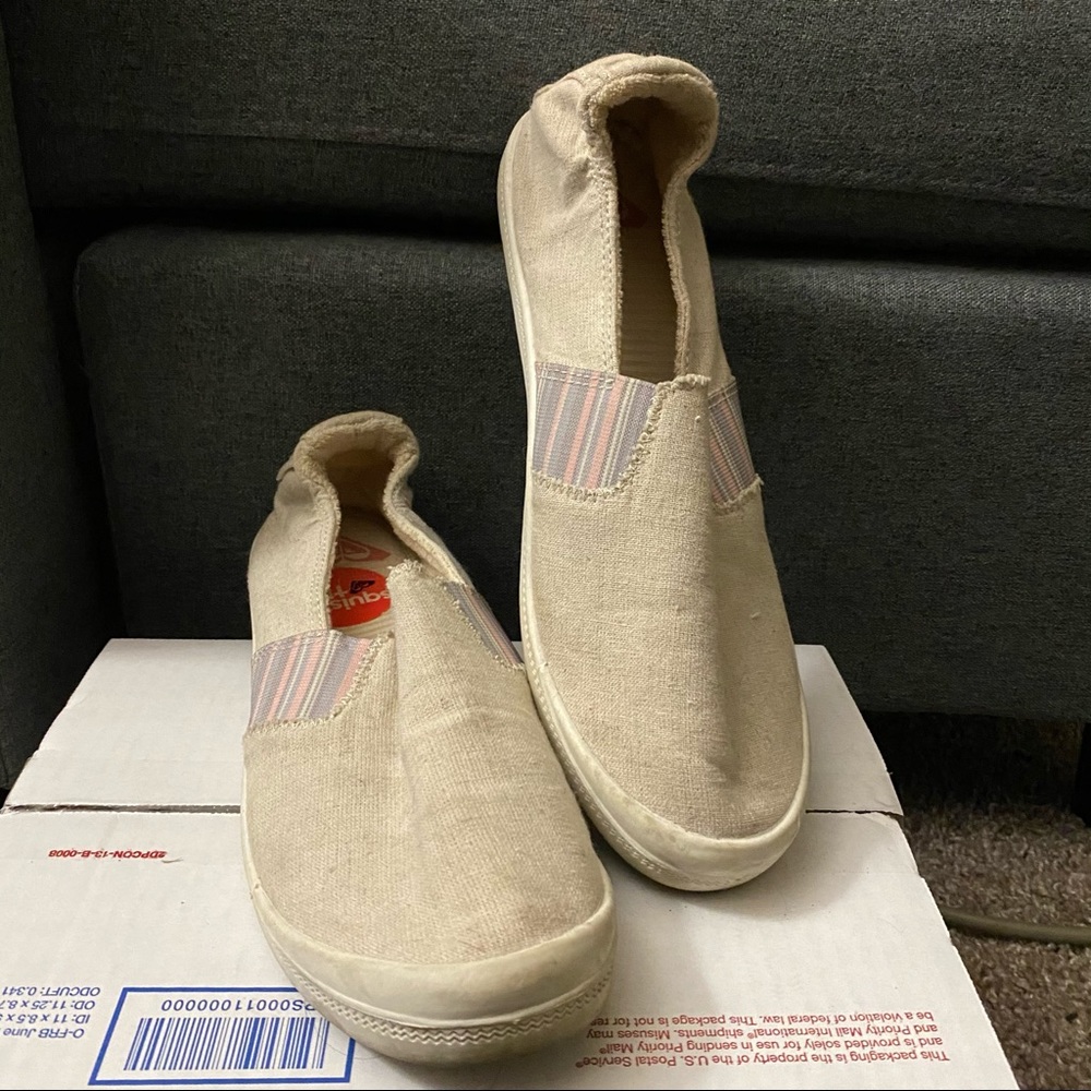 Roxy Linen Slip Ons